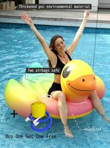 2 Packs Flamingo, Little Yellow Duck Pool Floating Bed, Inflatable, Floating Row, Buy One Get One Free, Delivery Pump, Fun Beach Floating Bed, Inflatable Pool Pipe, Party Balloon Play, Lake Beach Floating Bed Swimming Ring, Summer Pool Raft Recliner, Suitable For Adults, Suitable For Summer Gifts