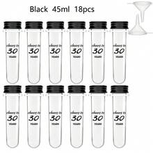18Pcs 45ml Clear Plastic Test Tubes, With Screw Caps, For Scientific Experiments, Bath Salts, Candy Storage, Party Favors, Can For Durable And Reusable Use, Suitable For The Storage Of Spices, Beads And Powder, Be Used In Scientific Experiments