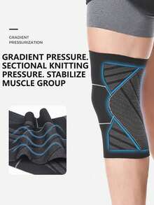 AOLIKES 1pc Knee Compression Sleeve For Men And Women, Knee Support For Running, Weightlifting, Workout, Basketball, Workout, Sports - Black - View 5