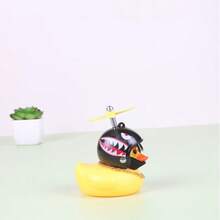1pc Fashionable Small Yellow Duck Motorcycle & Bicycle Mounted Decoration, Windmill Wind Chime - Multicolor - View 8