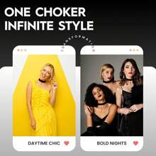 Black Choker Women, Wide Velvet Thick 90s Ribbon Neck Collar