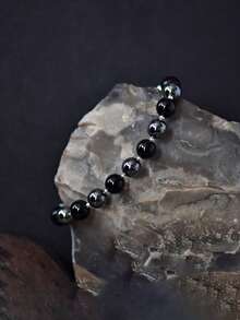 Black Tourmaline & Hematite Powerful Protection Bracelet For Women Men, Absorb Negative Energy, Motivation, Courage, Balance Yoga Meditation Jewelry - Multicolor - View 3