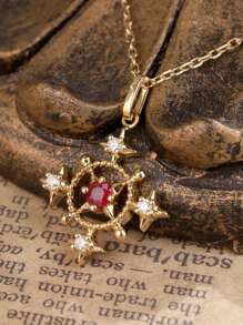 1 pieza Colgante de collar de plata de ley S925 con forma de sol hueco y circonita, diseño elegante y retro para mujer, versátil para uso diario, regalo para festivales y fiestas