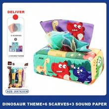 10 قطعة/مجموعة لعبة صندوق مناديل - تصميم مونتيسوري لعبة حسية مع حشوة ناعمة، أوشحة حريرية قابلة لإعادة الاستخدام ، أصوات تقشعر لها الأبدان ، تشجع المهارات الحركية الدقيقة ، لعبة تعليمية مبكرة هدية للأطفال من 6 إلى 12 شهرًا ، الأولاد والبنات (ألوان ملحقات عشوائية)