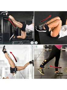 2Pcs Adjustable Double D-Ring Resistance Bands, Ankle Support Straps Brace, Strengthen Leg Muscles Training Device