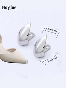 1 Pair (No Glue Included) Women's Shoe Toe Metal Protective Caps, Wear-Resistant Decorative High Heel Shoe Toe Covers (The Product Is Not Suitable For All Shoe Types, Please Measure Your Shoe Size Carefully Before Purchase)