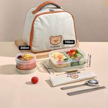 Large Capacity Transparent Plastic Compartment Lunch Box With Handle, Portable Sealed Leak Proof Bento Box, Multi Grids Fruit Salad Lunch Container, Microwave Heated Divided Food Storage Box, Suitable For Student And Adult Use In School, Office, Outdoor Camping, Picnic, Travel