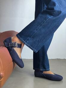 2025秋季2024春夏新款欧美方头一脚蹬平底鞋百搭女式软皮奶奶鞋