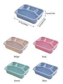 1 件水果零食盒、带透明盖的分隔式便当盒、可重复使用的餐食准备午餐盒、适合人们工作旅行的 4 格食物储存容器、适合返校、课堂、大学、办公室、露营和野餐的便当盒、学校用品、厨房整理器和储物器、厨房配件 - 彩色 - 查看 2