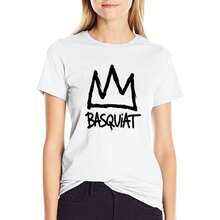 American Jean Shirt Michel Artist Basquiat Long Sleeve T-Shirt For Men Retro Crewneck Graphic Tee Top T-Shirt – Unisex Tee, Black Casual Summer Shirt With White Lettering, Perfect Gift For Women & Men, Loose Fit, Machine Washable, Relaxed Round Neck Desig - trắng - Xem 8