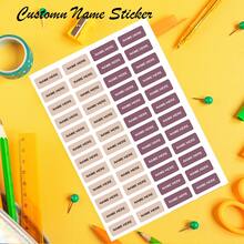 96/192/288/384 件定制姓名贴纸 - 非常适合学校用品、返校：适用于笔记本、钢笔等