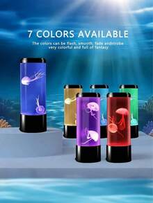 1pc 7-Color Jellyfish Lamp, Jellyfish Desk Light, Color Gradient, Bedside Lamp, LED Night Light, USB Powered Or Battery Operated, Suitable For Bedroom, Living Room, Dining Room, Study, Valentines Day Gift, Christmas Birthday Gift