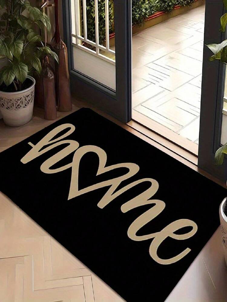 1 件家用门垫、地毯、小地毯、迎宾垫、可洗户外门垫、室内门垫、黑色地毯 - 黑色 - 查看 2
