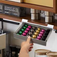 Kapselaufbewahrung 27 x 18 x 6,5 cm 30 Kaffeekapseln unter dem Regal Platzsparende Schublade für Kaffeekapseln