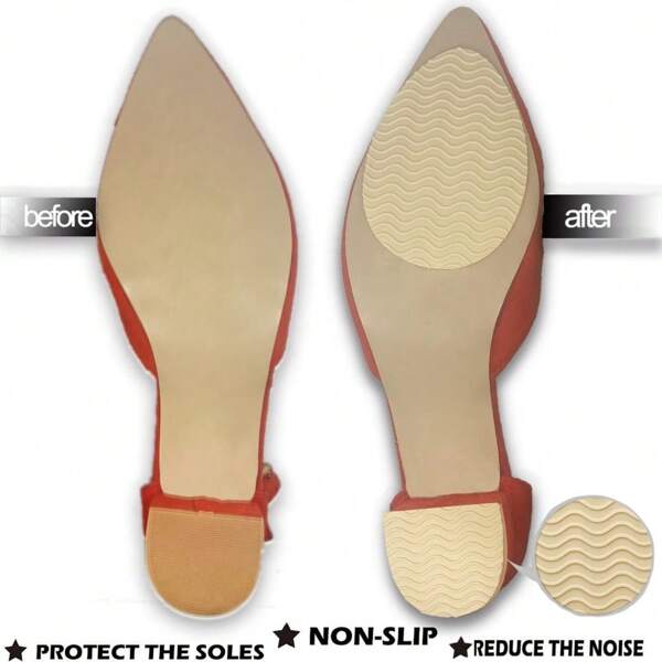 4pcs Of Non-Slip Shoes Pads - Sole Protectors With Adhesive! Designed For High Heels, These Anti-Slip Shoe Grips Are A Must-Have. They Effectively Prevent Slippin