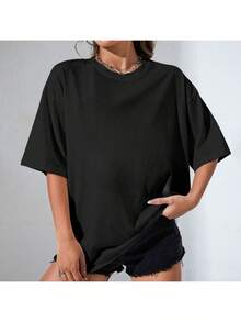 Camiseta Premium con Cuello Redondo y Diseño de Luna de Pino, Regalo Inspirador, Estilo Forestal, Uso Diario Artístico, Ecológica - Negro - Ver 3