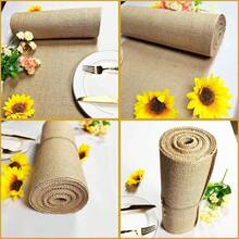 6 Pack Natural Burlap Table Runners,12 X 72 Inch Rustic Jute Table Runner And Placemats Bulk For Western Wedding Table Decorations,Farmhouse Style Party,Holiday,Kitchen Coffee Table Decor Cover - 1 包 12 英吋 * 10 碼 - 查看 3