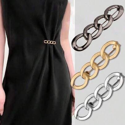 1/2/3/4/6pcs Detachable Alloy Chain Waist Cincher Brooches, Waist Shaper For Women