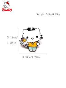 Sanrio , 4 peças, fofo, desenho animado, anime japonês, gato criativo  KT, broche de metal, distintivo decorativo pingando óleo, acessórios de alfinete de liga, broche de esmalte fofo, adequado para bolsas, roupas, etc. Mochila escolar