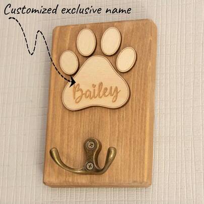 Personalised Dog Lead Holder, Wooden Dog Leash Hanger, Handmade Dog Sign, Leash Storage, Wood Sign,Christmas Gift Supplies