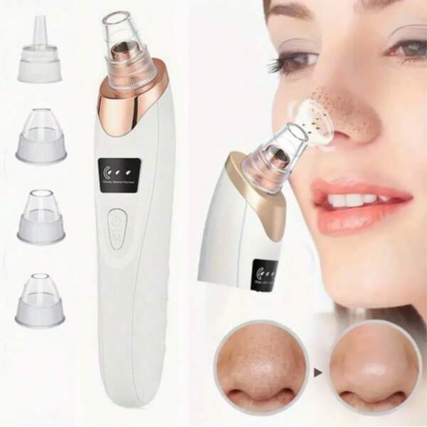 Aspirapolvere per punti neri - 3 gradi di aspirazione - Kit per la pulizia dei pori del viso ricaricabile USB per l'estrazione di acne negli adulti - Pulitore multifunzione