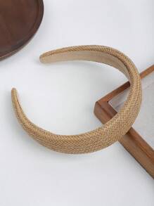 1 Stück Boho Sommer Stroh geflochtenes Haarband, vielseitiges einfarbiges Haarzubehör für den Alltag und Strand/Urlaub, Sommerurlaub, Strandaccessoires, Haarzubehör, Haarreif, Diadema, Haarreifen