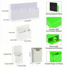 1 Piece Magnetic Pen Holder Storage Box With Wide Compartments And Strong Magnets To Store Markers And Pencils, Suitable For Refrigerators, Whiteboards, Locker Accessories Back To School,Pencil Case,Pencil Pouch,School Bag