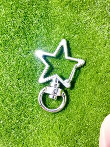 5pcs/10pcs Minimalist Star Shaped Buckle Accessories, DIY Keychain, Bag Pendant Materials - Silver - View 2
