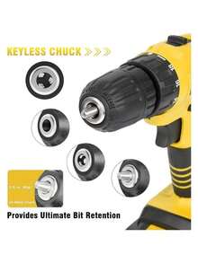 48V Drill Driver With 2 Batteries With Case And Complete Accessories - 金色 - 查看 3