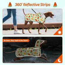 Dog Raincoat, Waterproof Dog Rain Jacket Hooded Reflective Pet Slicker Printed Puppy Poncho Rain Coat For Small Medium Large Dogs - Fruit Printed - View 5