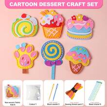 6PCS Kids DIY Sewing Bag Kit, Kids Handmade DIY Sew And Sew Fun Charms, Creative Craft Kits To Develop Fine Motor Skills And Imagination, Sew Fun Felt Craft Activities, Creative Handmade Keychains For Kindergarten, Fabric Bookbag Charms Material Kit, DIY Handmade Sew Fun Kit For Beginners, Preschool Toys Arts And Crafts Kits (Accessories Randomly Colored)