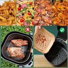 125 Pieces Air Fryer Paper Tray Square/Round Baking Oil-Absorbing Paper  Silicone Oil Paper Non-Stick Food Pad Paper