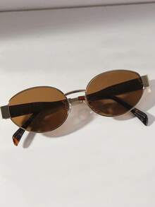 3/4 paires de lunettes de mode à monture métallique ovale pour femmes, convenant pour le port quotidien, les voyages, les vacances, la plage d'été, les activités extérieures, etc. - Multicolore - Voir 4