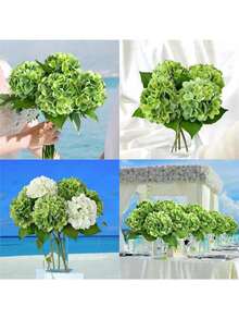 1/3/6/10 Stücke 18.5 Inch grüne bestickte künstliche Blumen mit Stielen, Seidenblumenkugeln für Tischdekoration, geeignet für Büro, Party, Hochzeit, Kunstpflanzen, Frühlings-/Sommer-Dekoration, Garten, Zimmer, Geschenke - Grün - Übersicht 3