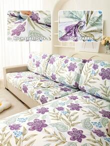 1pc Leaf Print Sofa Cushion Cover, Modern Tropical Leaf Print Sofa Seat Cushion Cover, Suitable For Home - Multicolor - View 2