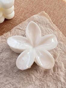 2pcs Women 3.15inch/8cm Blue & White Large Wave Floral Hair Clips, High Quality Elegant Simple Gradient Hair Accessories Suitable For Daily, Casual, Party, Work, Vacation, Washing Face, Make Up, Outfits Beauty Claw Clips Casual Hair Claw Fall Winter Flower