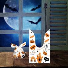 50 Pieces Halloween Rabbit Ear Snack Bag Halloween Rabbit Ear Candy Gift Bags Rabbit Goody Bags Halloween Bags Party Supplies - Haunted Castle - View 3