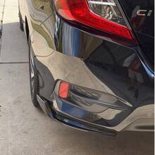 Smooth Black Left Rear Bumper Distributor Diffuser Valence Lower Spoiler Lip Bumper Splitter Apron Suitable For 2016-2019 Civic 4-Door Sedan Models