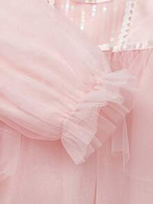 Balabala 2025新款女童薄纱公主派对礼服，优雅