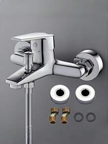 1 pezzo Rubinetto monoforo da bagno durevole - Miscelatore acqua calda e fredda, montato a parete, finitura, design risparmio idrico per doccia e lavabo (cromo, nero, selezionabile)