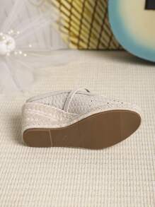 Stylish & Versatile Shiny Silver Breathable Bowknot Strap High Heel Pumps