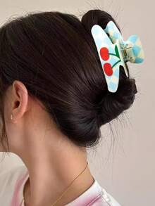 1pc Cartoon Fruit Claw Hair Clip, Suitable For Women, Elegant, Simple, Multifunctional, Suitable For Daily, Sports, Yoga, Party, Work Outfit, Travel, Bun, Face Wash, Bathing, Makeup, Clothing And Accessories, Headwear, Accessories, Hair Clips Hair Jaw Clip Hair Clamps Hair Clutch Hair Catcher Clip Fall Winter Claw Clip Hair Accessories For Women For Vacation Outfits Woman