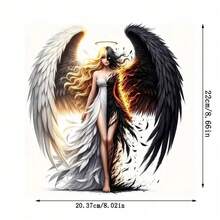 1/2/3 件黑白天使翅膀热转印贴纸，DIY 服装，适用于 T 恤、帆布包、枕头、热压贴花 - 彩色 - 查看 3