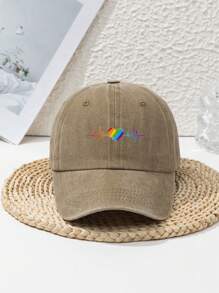 1 pièce Casquette de baseball en polyester décontractée, réglable, avec décorations multicolores de motifs cœur et battement de cœur à la mode, pour femmes. Convient pour le printemps, l'été, l'automne et l'hiver. Idéale pour les sports de plein air, le camping, la pêche.