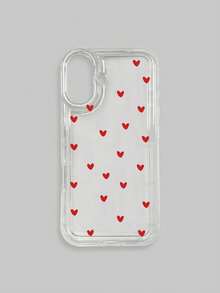 1pc Red Heart Pattern Transparent Shockproof Phone Case, Compatible With IPhone & Galaxy Cases, Phone Cases, Galaxy Protective Cover Compatible With IPhone 17/17 Pro/17 Pro Max/16/16 Pro Max, Suitable For Personal Use Or As A Gift - Multicolor - View 29
