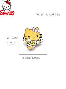 Sanrio , 4 peças, fofo, desenho animado, anime japonês, gato criativo  KT, broche de metal, distintivo decorativo pingando óleo, acessórios de alfinete de liga, broche de esmalte fofo, adequado para bolsas, roupas, etc. Mochila escolar