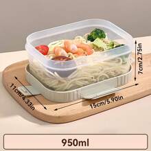 Large Capacity Transparent Plastic Compartment Lunch Box With Handle, Portable Sealed Leak Proof Bento Box, Multi Grids Fruit Salad Lunch Container, Microwave Heated Divided Food Storage Box, Suitable For Student And Adult Use In School, Office, Outdoor Camping, Picnic, Travel