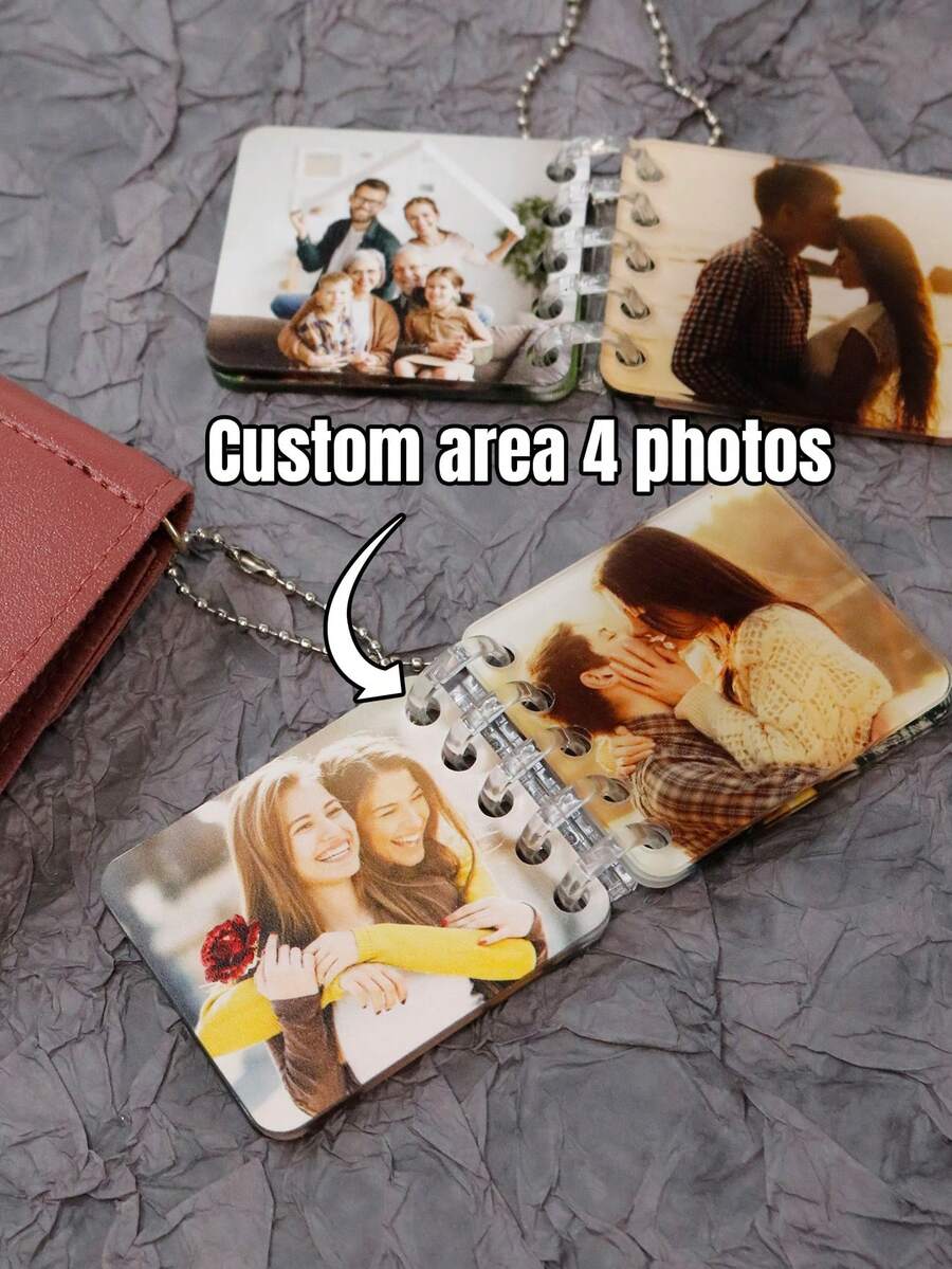 Custom Photo Acrylic Keychain, Personalized Photo Bag Charm, Holographic Picture Keychain, Memorial Gift - Style a - View 1