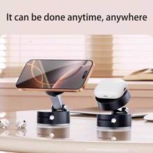 1 Stück mini leichter magnetischer Vakuum-Smartphone-Halter, drehbarer und faltbarer Saugnapf-Handyständer für Badezimmer, Auto, Selfie, Wand und Schreibtisch kompatibel mit iPhone, Android-Handy, Geschenk zum Geburtstag, Familie, Freund Handyzubehör
