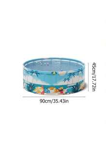 حمام سباحة دائري للعائلة بطراز استوائي - مصنوع من البولي فينيل كلورايد متين ، بدون حاجة للنفخ ، قابل للطي للتخزين السهل ، مثالي لحفلات الحديقة والأنشطة الداخلية ، بتصميم أشجار النخيل الزرقاء ، حمام سباحة للترفيه ، تأثيرات صيفية ، حمام سباحة متين من البولي فينيل كلورايد، طفايات حمام السباحة
